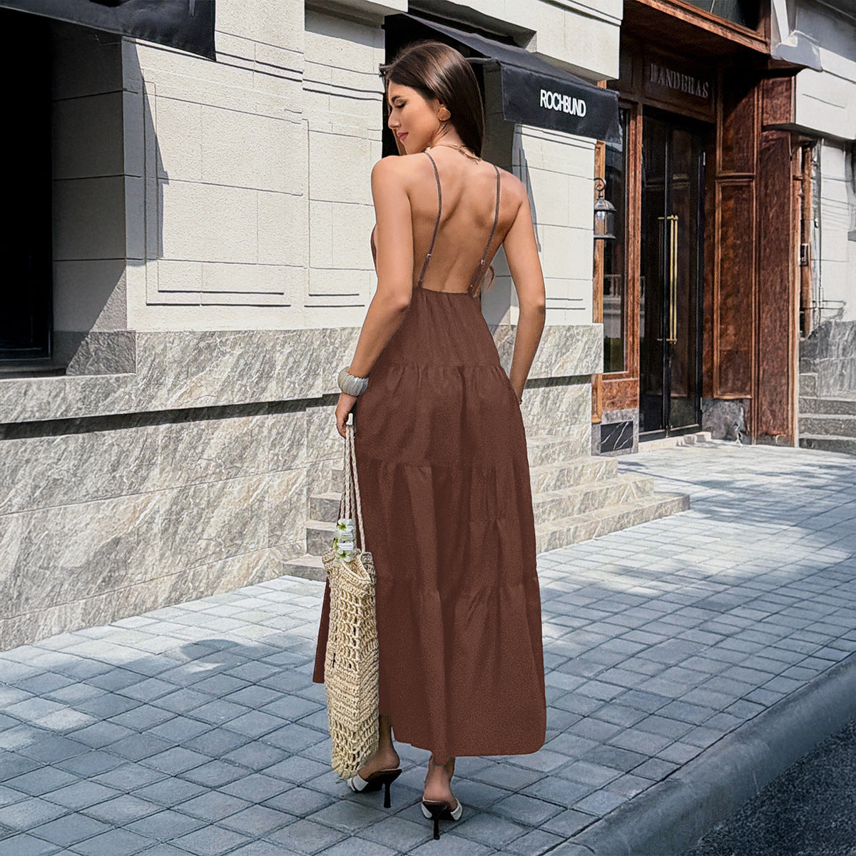 Women's Elegant Style Easy Matching Sling Long Dress