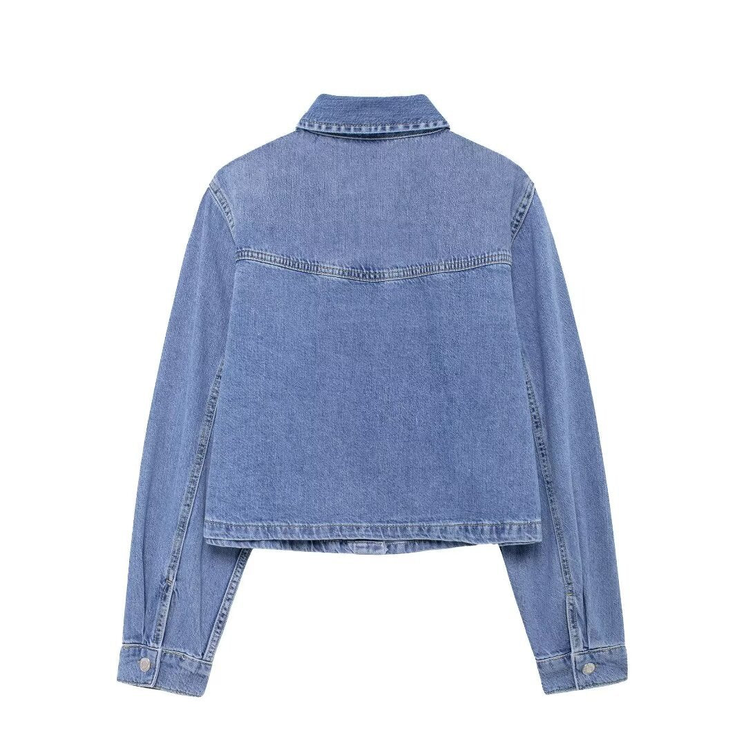 Women's Elegant Trendy Denim Shirt Jogging Suits