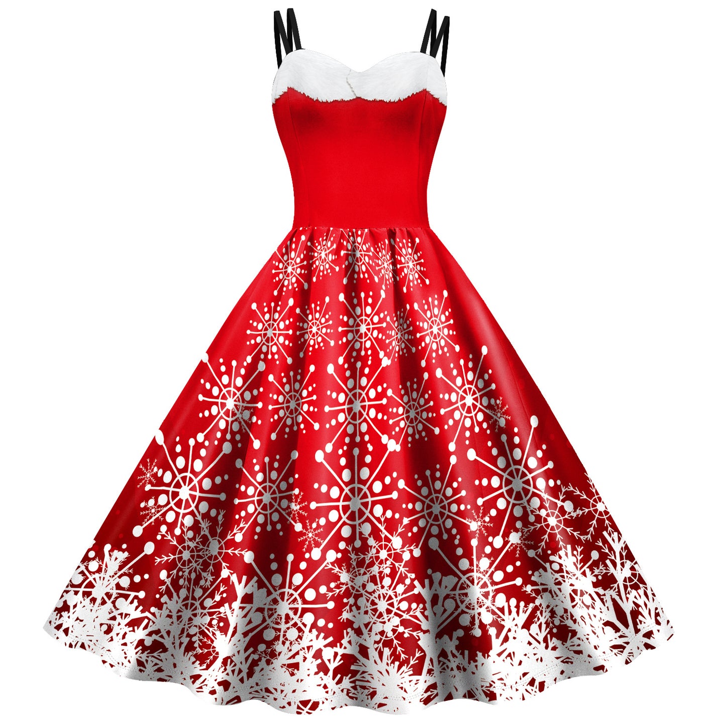 Women's Christmas Snowflake Digital Printing Sling Casual Skirts