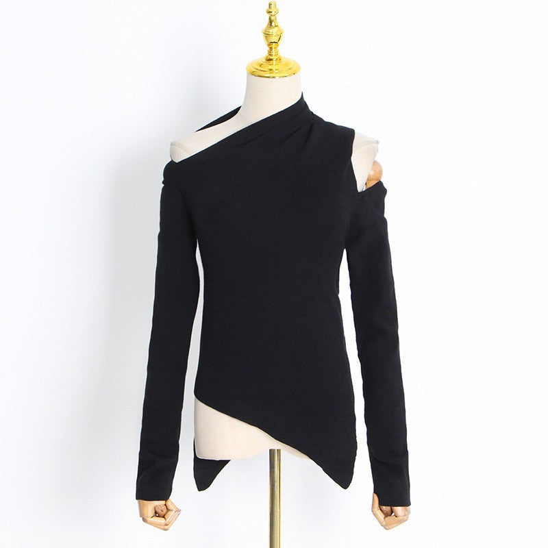 Women's Autumn Elegant Comfort Casual Diagonal Collar Sweaters