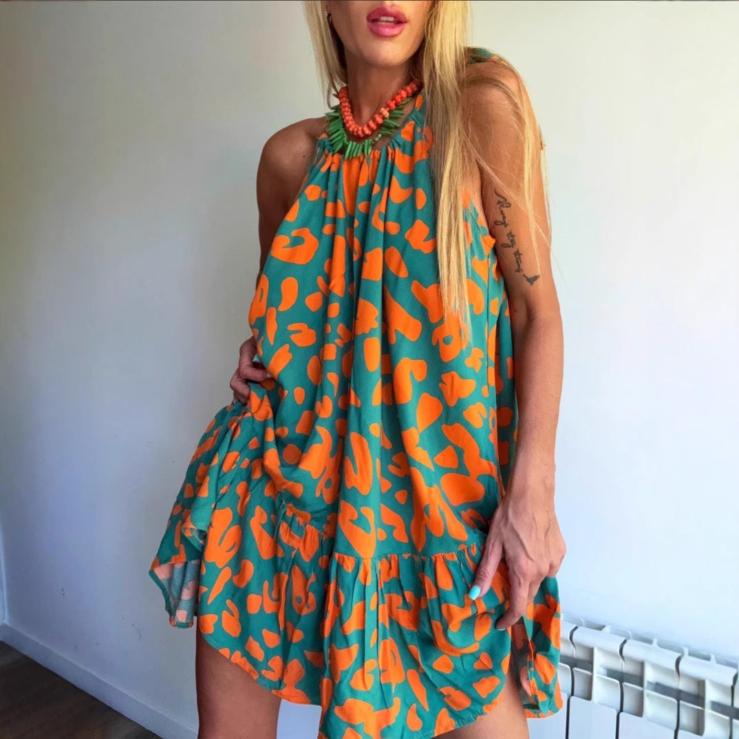 Classy Pretty Women's Summer Sleeveless Printed Dress
