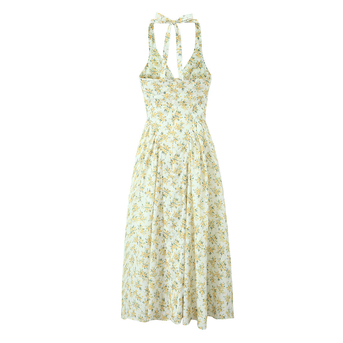 Women's Hanging Collar Waist Slimming Long Cotton Dresses