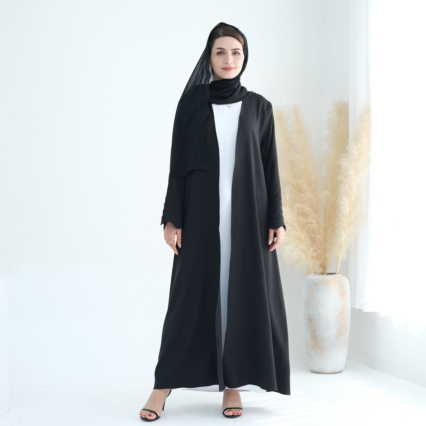 Dress Solid Color Exquisite Embroidered Robe Dresses