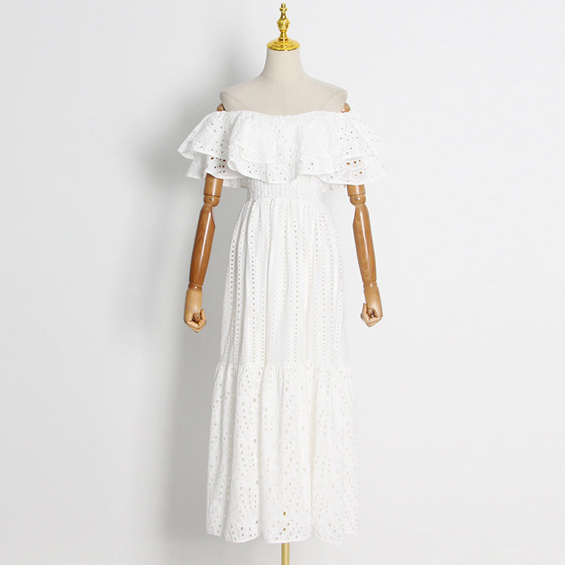 Women's Style Long Dress Spring Lotus Leaf Dresses
