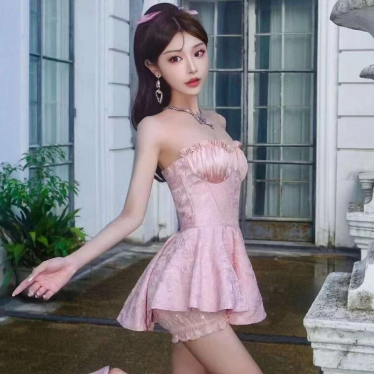 Dress Romantic Puffy Small Cute Sweet Jacquard Sexy Dresses