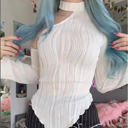 Women's Spring Sexy Street Fashion Long Sleeve Blouses