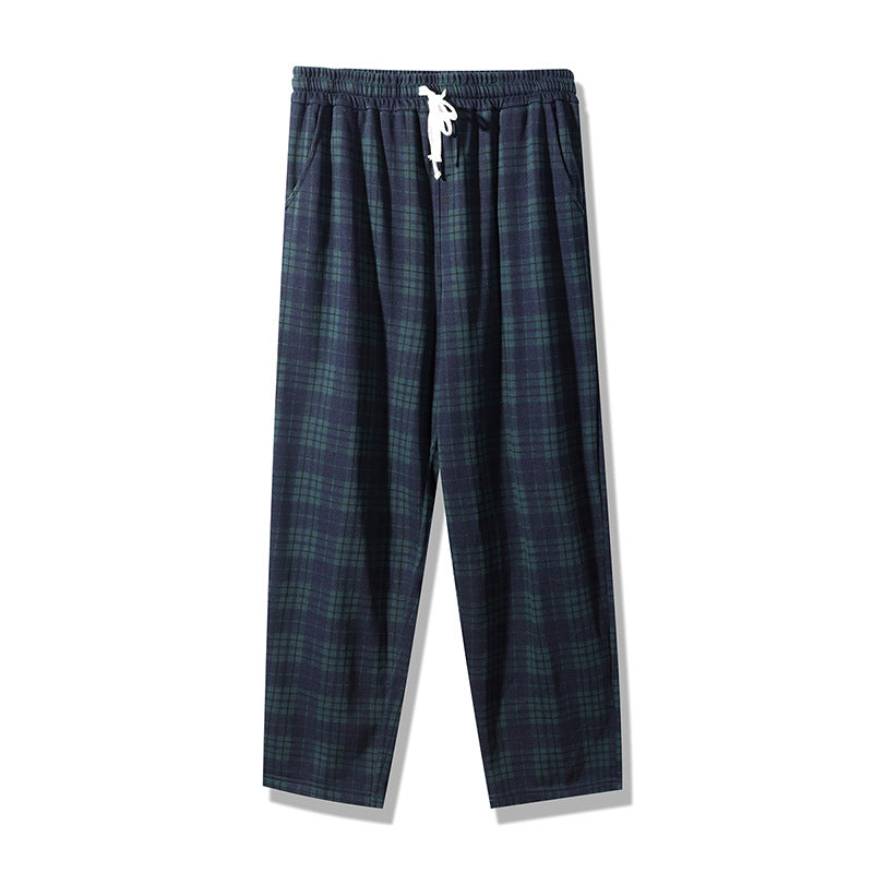 Women's Waist Strap Pairs Plaid National Fashion Pants
