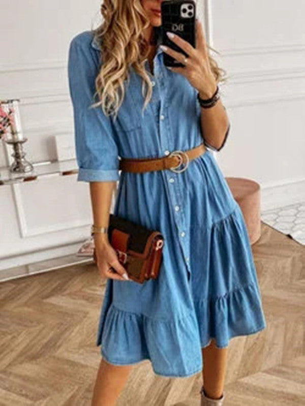 Comfortable Innovative Popular Patchwork Slimming Denim Dress