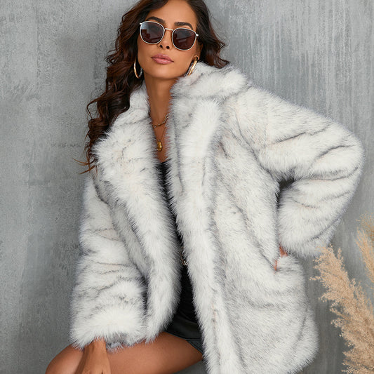 Women's Versatile Pretty Fur Imitation Collar Coats