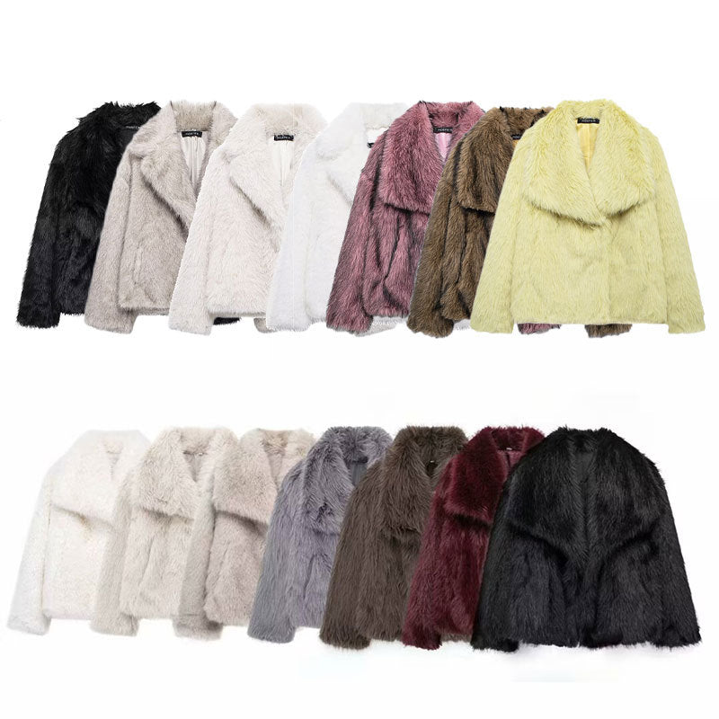 Women's Winter Fashionable Elegant Artificial Fur Coats