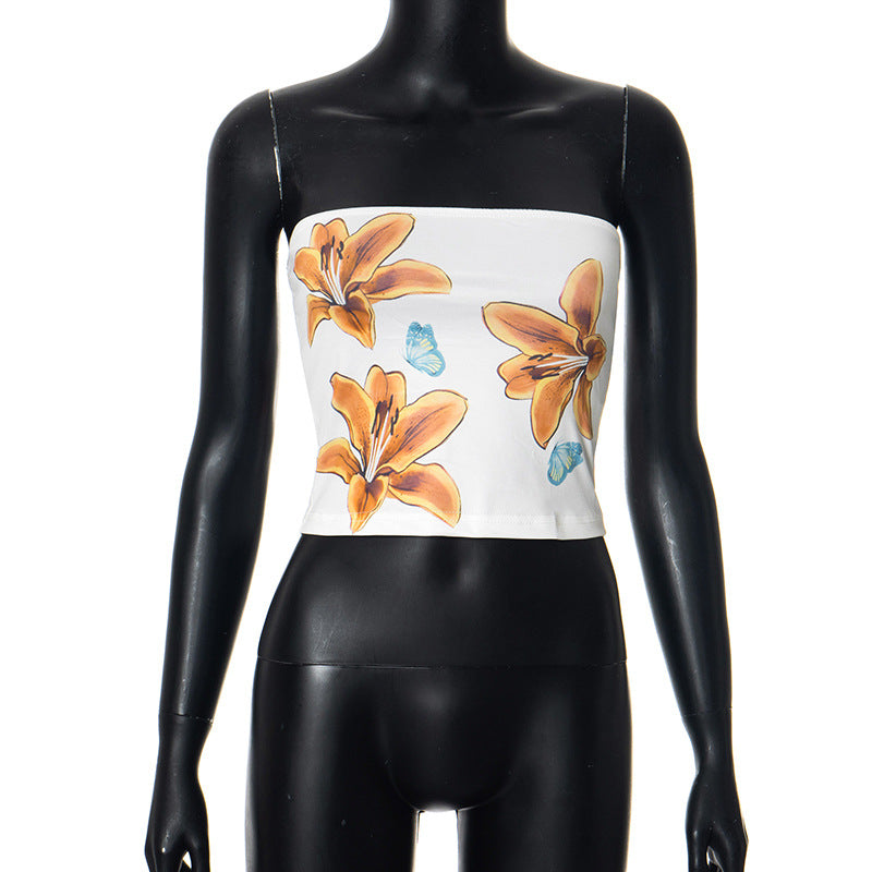 Women's Summer Fashion Slim Fit Printed Tube Tops
