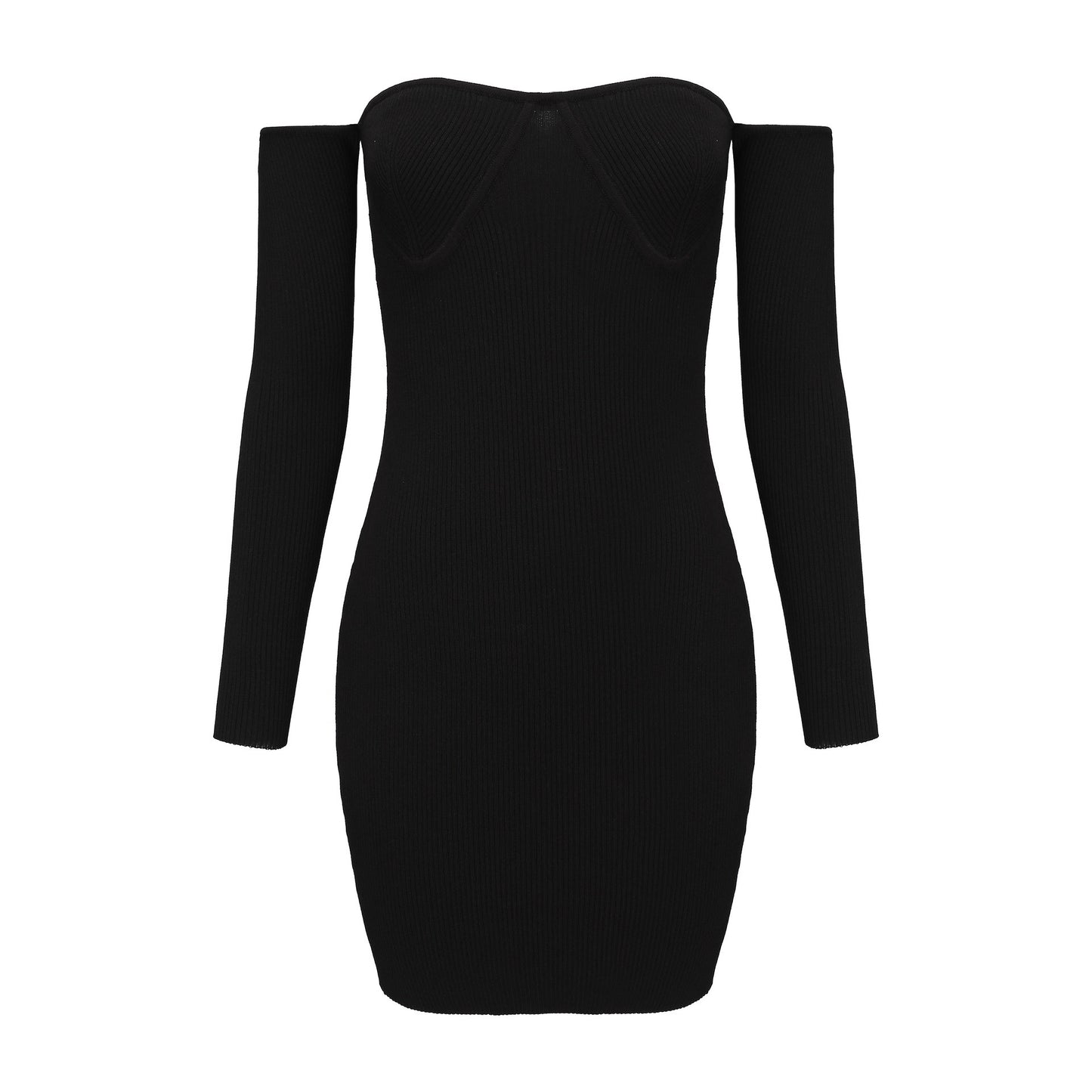 Women's Knitted Autumn Long-sleeved Sexy Hip Skirts