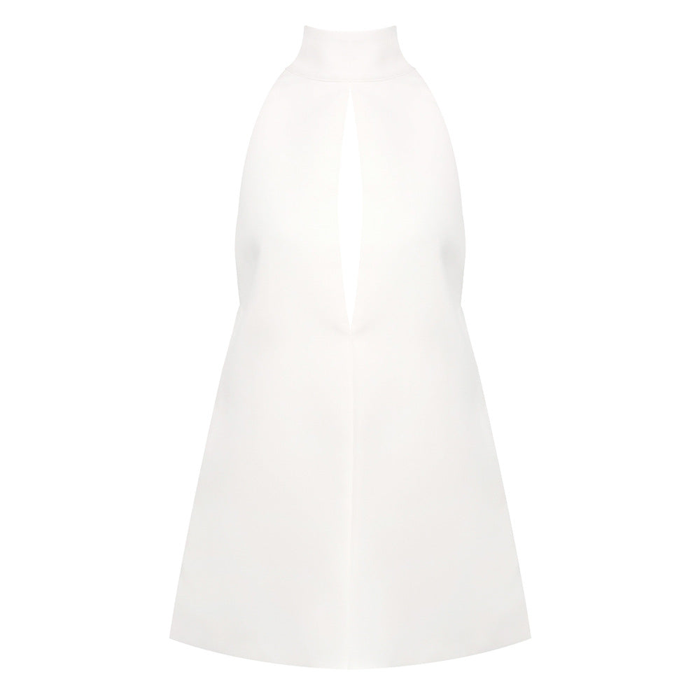 Women's Temperament Split Halter Round Neck Dress Dresses
