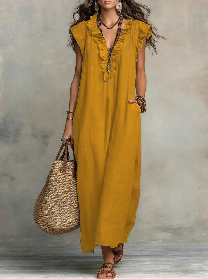 Glamorous Women's Loose Sleeveless Bohemian Summer Dress