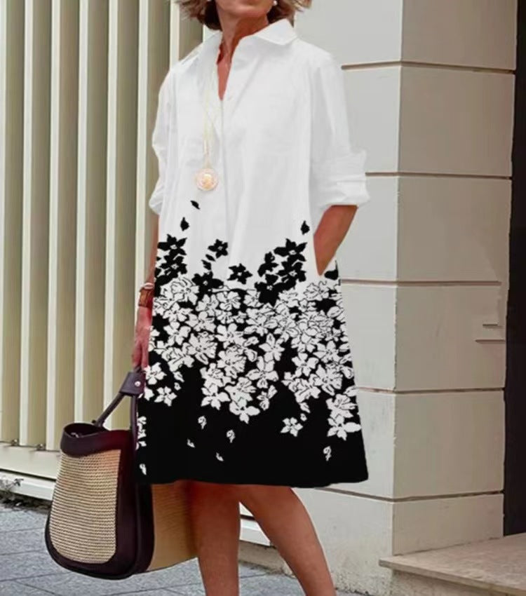 Women's Patchwork Contrast Color Casual Elegant Dress