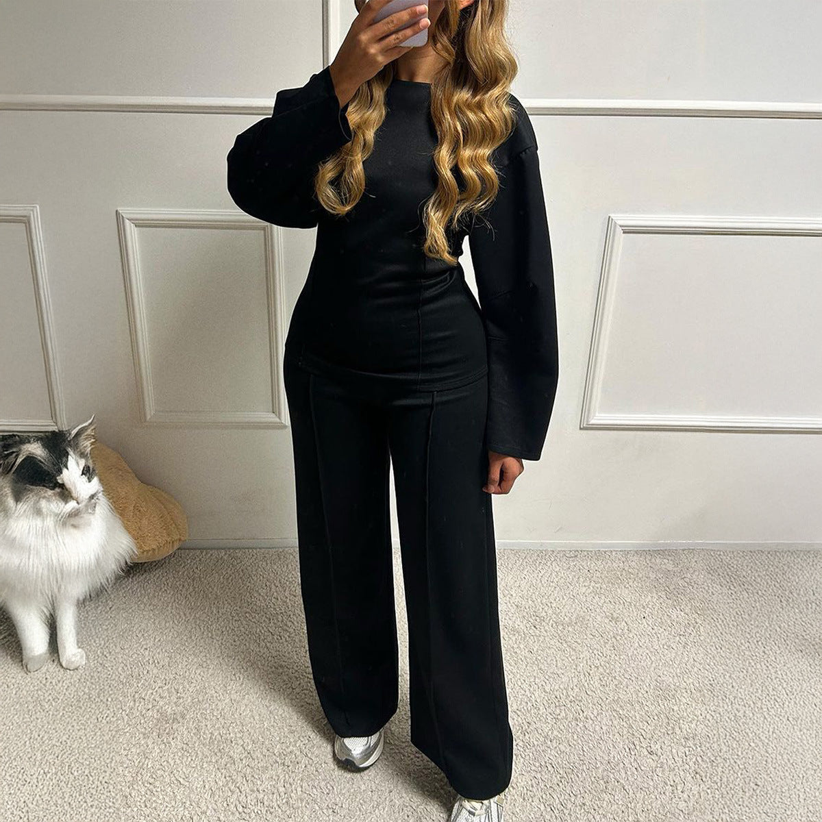 Cool Classic Women's T-shirt Trousers Two-piece Fashion Casual Suit
