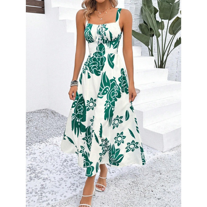 Women's Fashion Sexy Sling Backless Slim Fit Dress