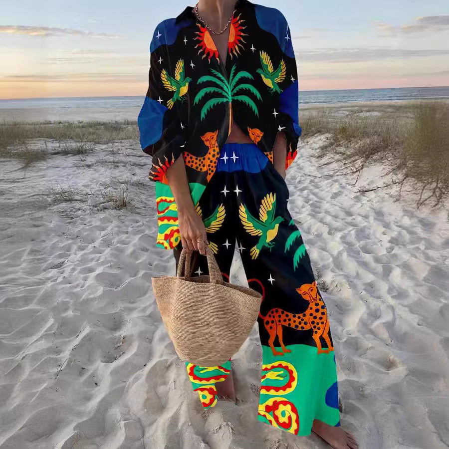 Attractive Fashion Printed Casual Vacation Style Suits