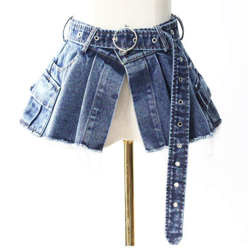 Spring Two-piece Denim Waist Seal Slimming Suits