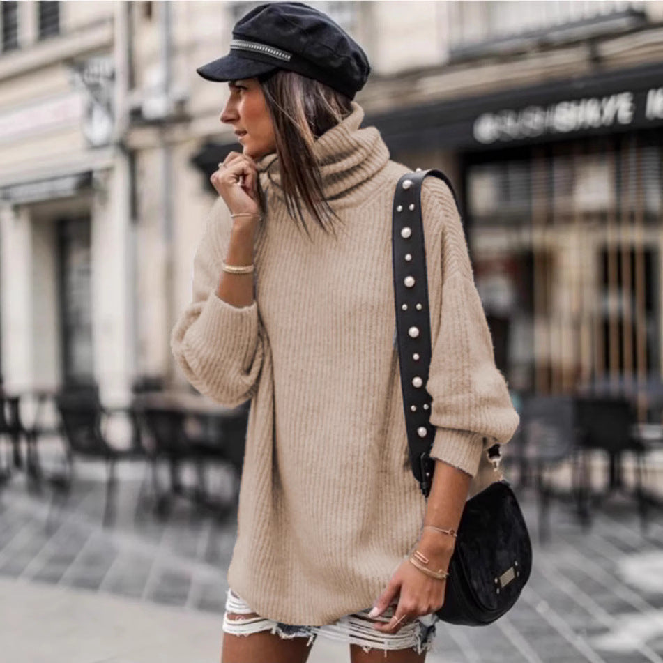 Women's Long Sleeve Solid Color Loose Knit Sweaters