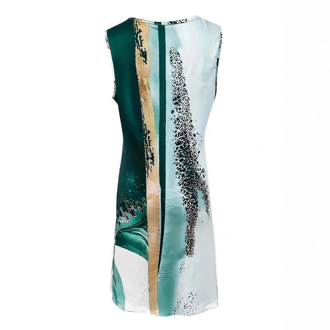 Women's Elegant Sleeveless Eyelet Autumn Holiday Dress
