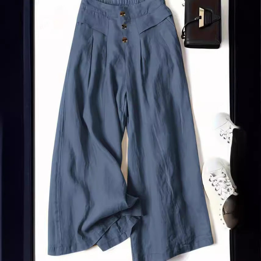 Women's Draping Loose Half Elastic High Waist Pants