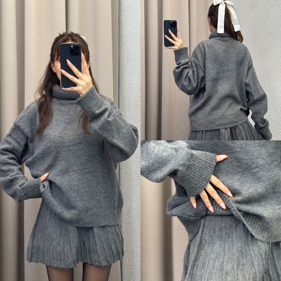Autumn Solid Color Round Neck Loose Suits