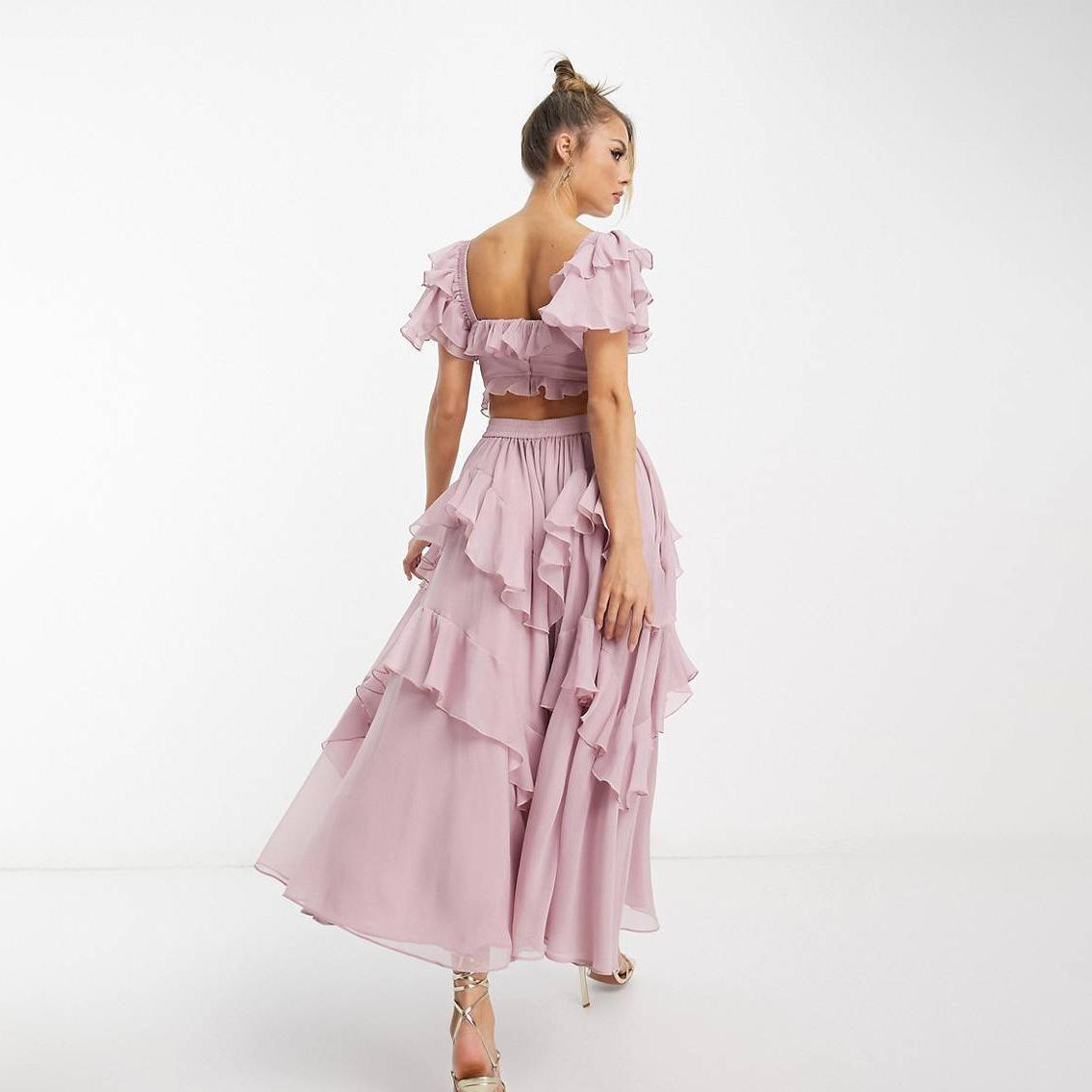 Dress Holiday Lace Backless Cake Ruffled Dresses