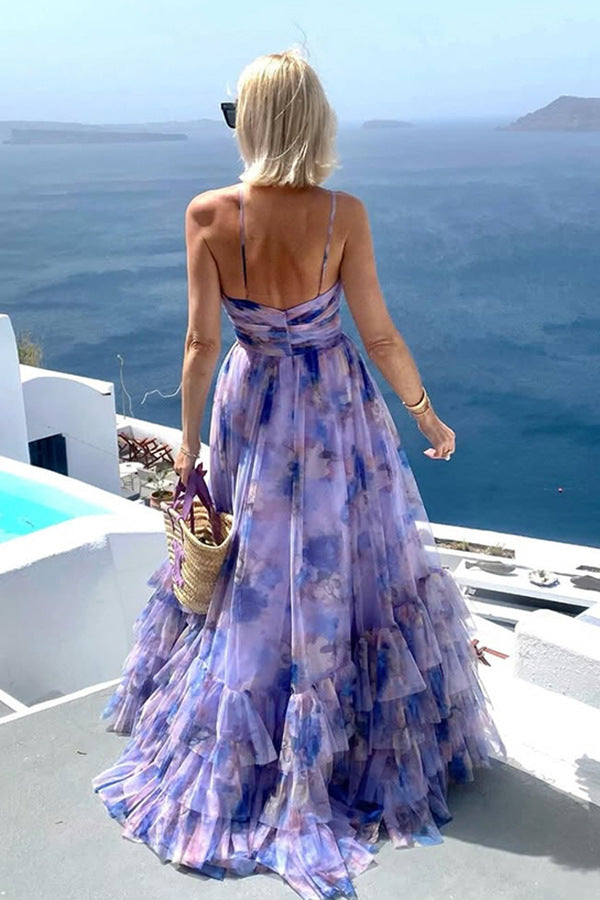 Women's Three-dimensional Flower Decoration Sleeveless Sling Oversized Dresses