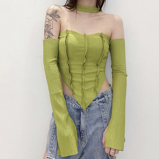 Women's Autumn Solid Color Slim Fit Fashion Tops
