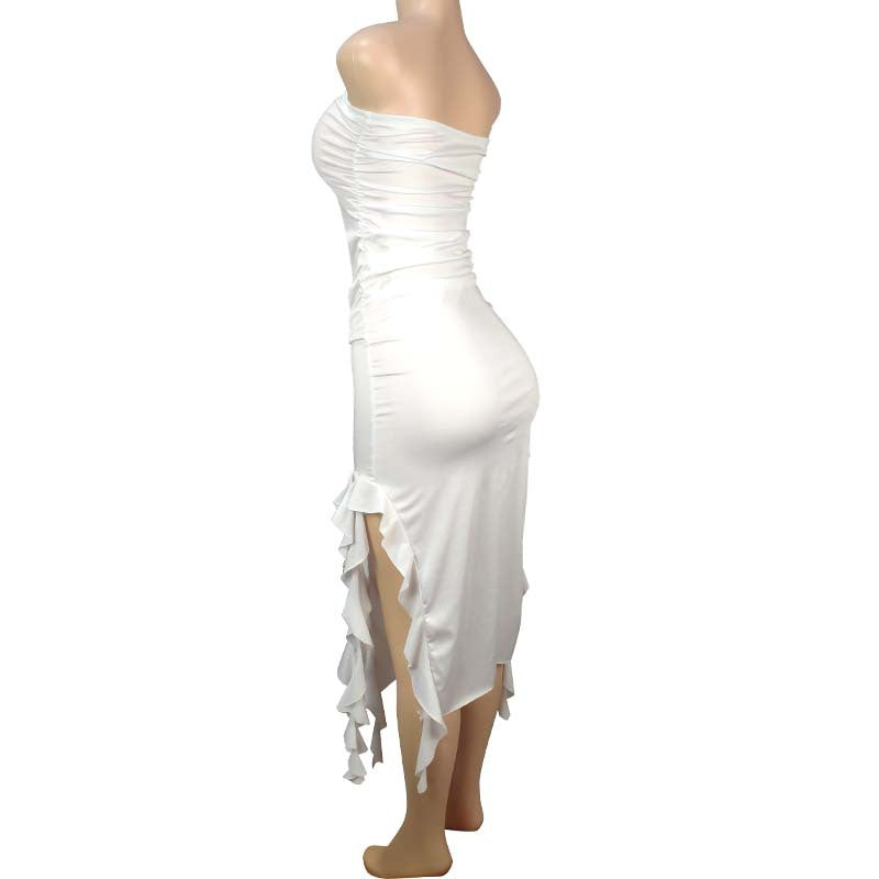 Women's Fashion Sexy Personalized Chest Wrap Irregular Dresses