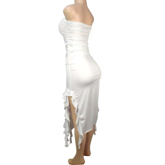 Women's Fashion Sexy Personalized Chest Wrap Irregular Dresses
