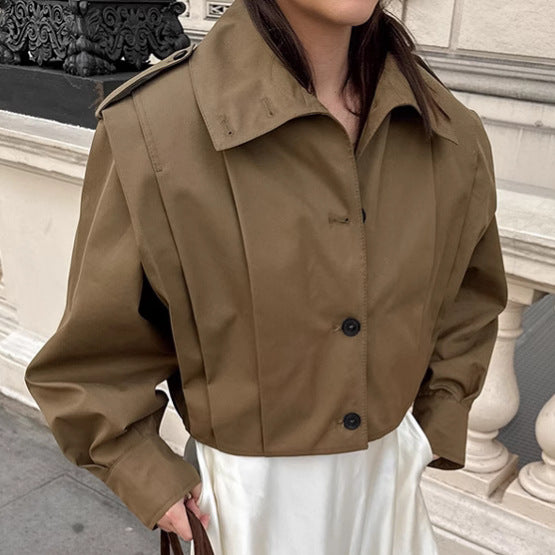 Lapel Simple Graceful Single Breasted Autumn Coats