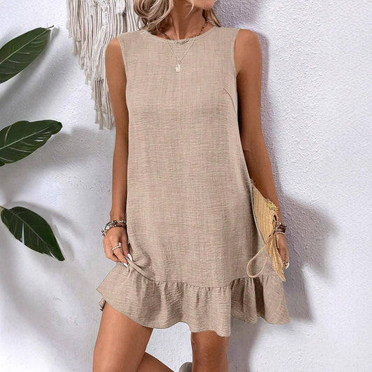 Women's Summer Ruffled Sleeveless Casual Dress Dresses