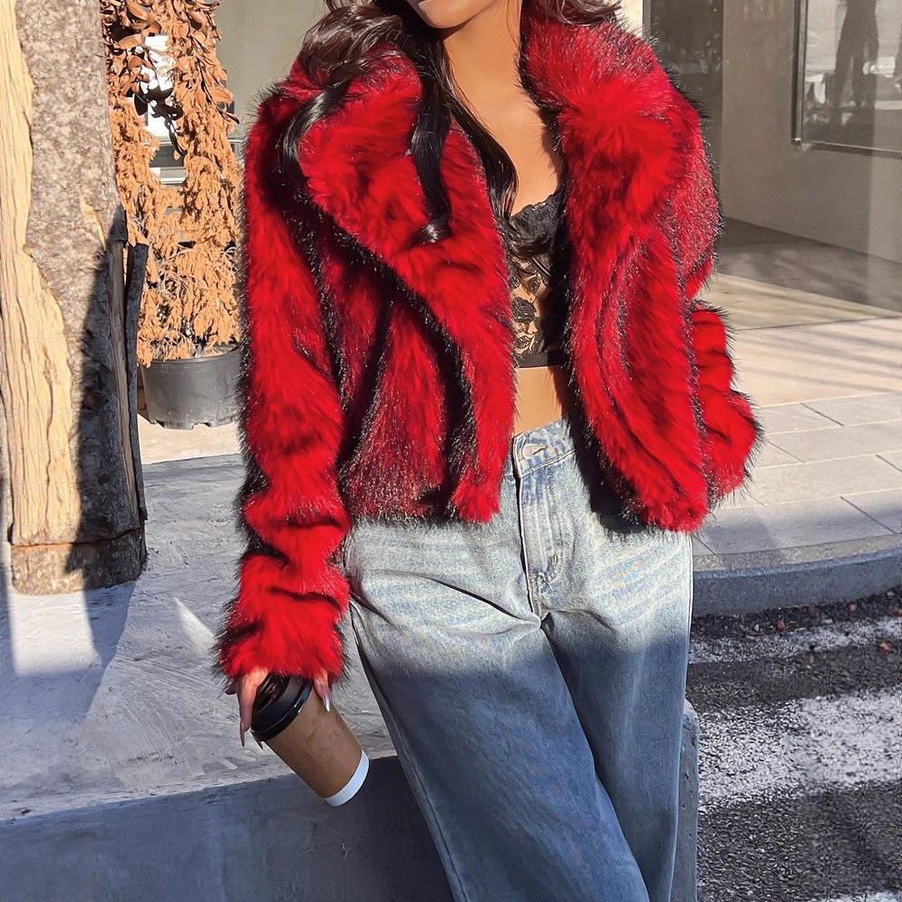 Imitation Fox Winter Thickened Warm Long Coats