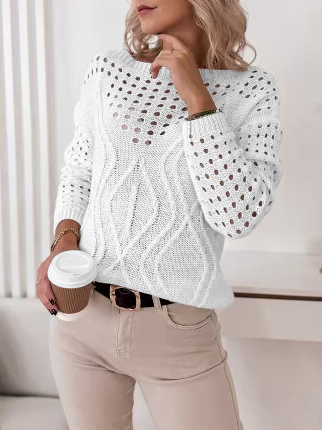 Women's Autumn Solid Color Loose-fitting Pullover Long Sweaters