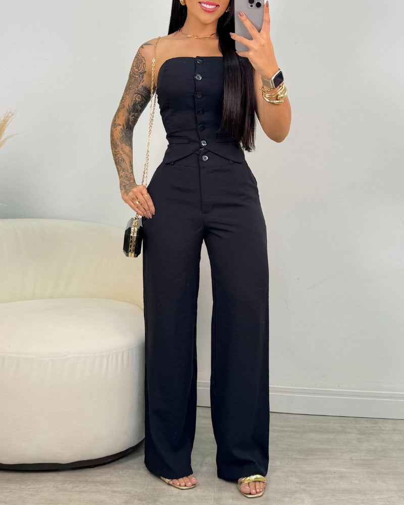 Stand Tube Button Open Close Placket Dresses