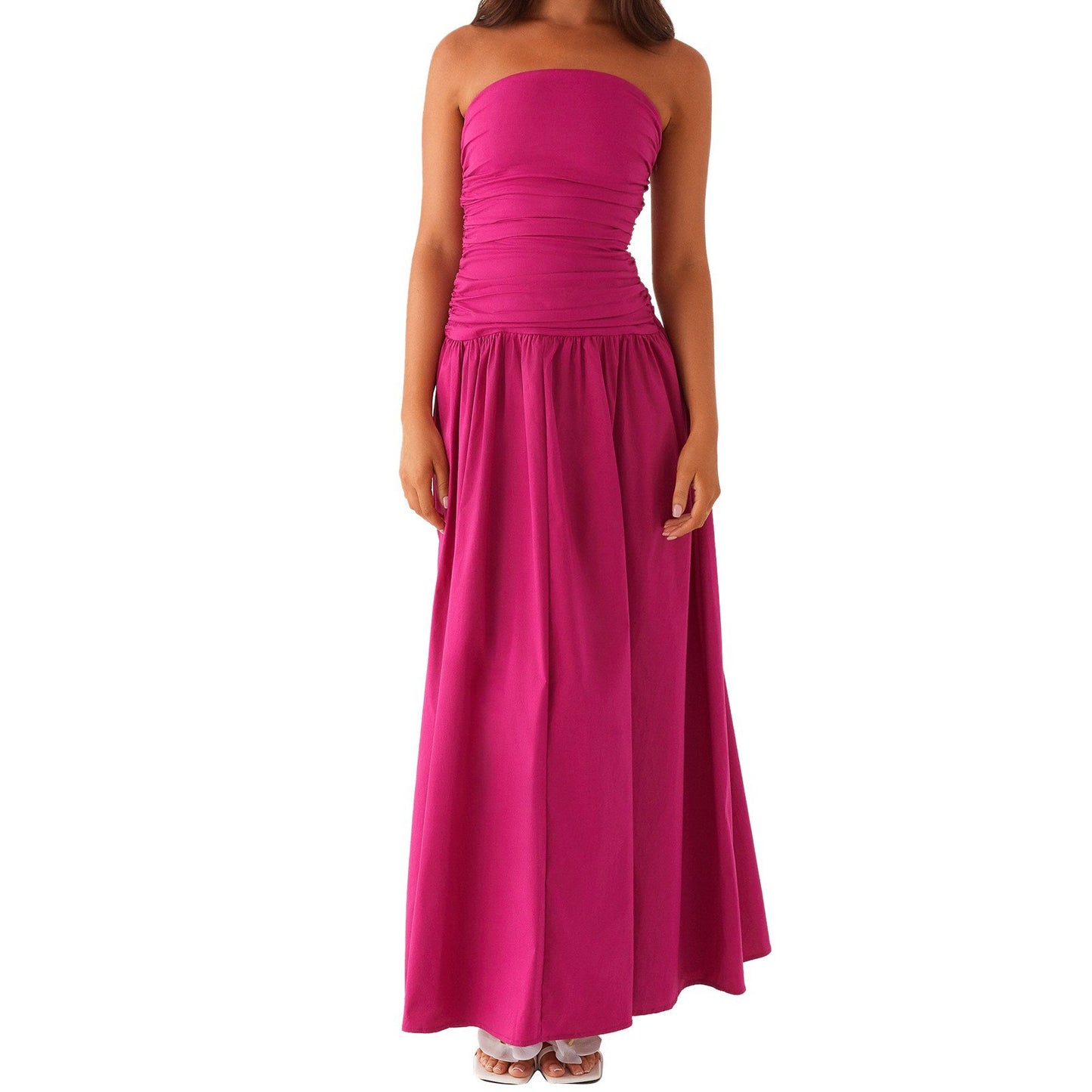 Women's Summer Elegance Retro High-grade Printed Tube Pleated Dress