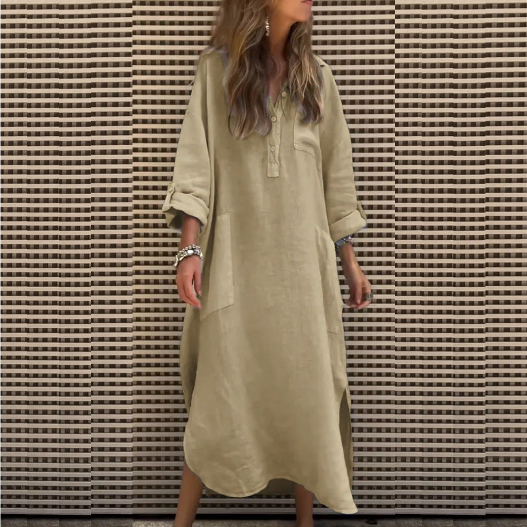 Women's Elegant Solid Color Irregular Simple Buttons Clothing