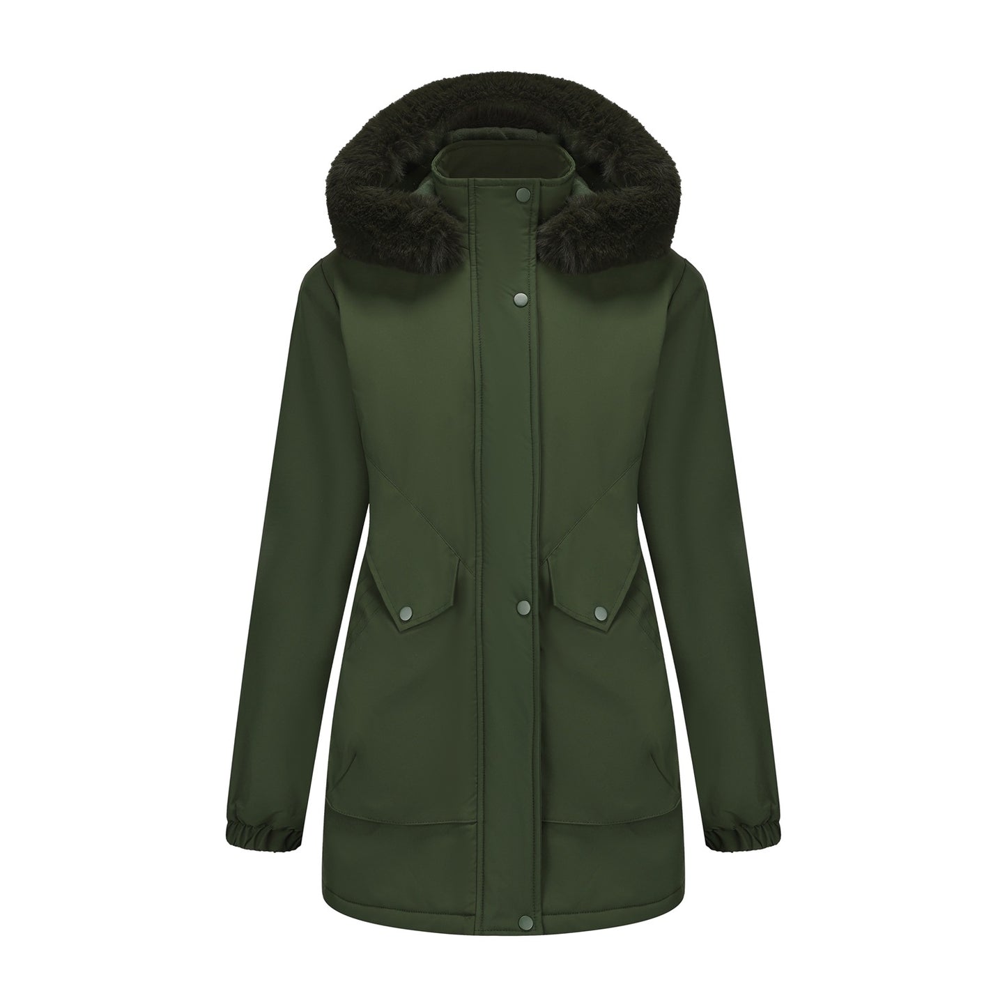 Women's Parka Fleece-lined Korean Style Big Fur Coats