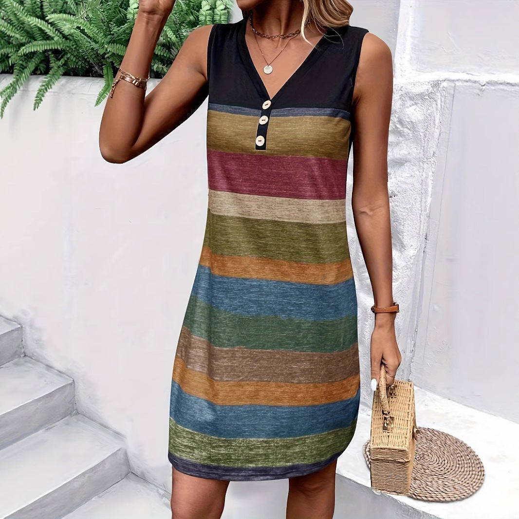 Graceful Knitted Color Matching Sleeveless Fashion Vests