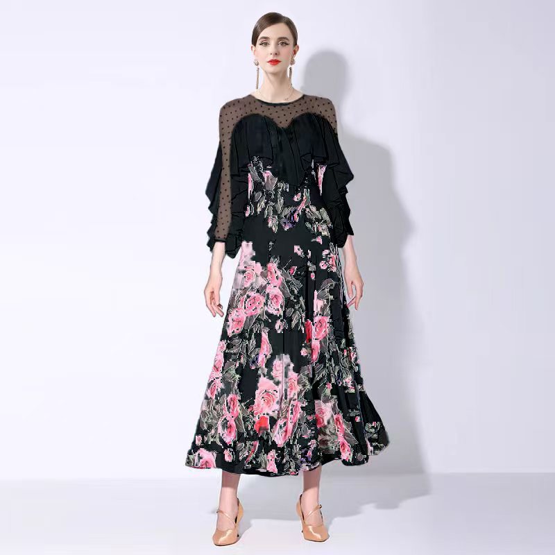 Dance National Dress Printed Long Sleeve Dresses
