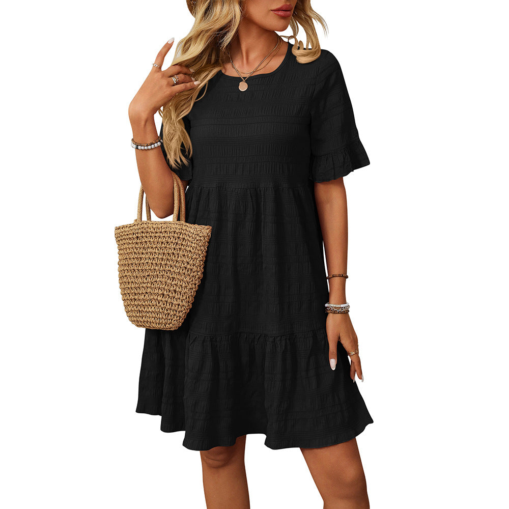 Women's Classic Loose Casual Sleeve Dress Dresses