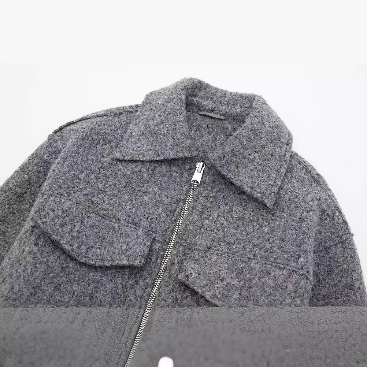 Women's Beautiful French Fashion Bead Leather Coats