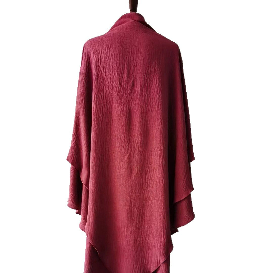 Classic Wave Pattern Shawl Scarf Splicing Dress