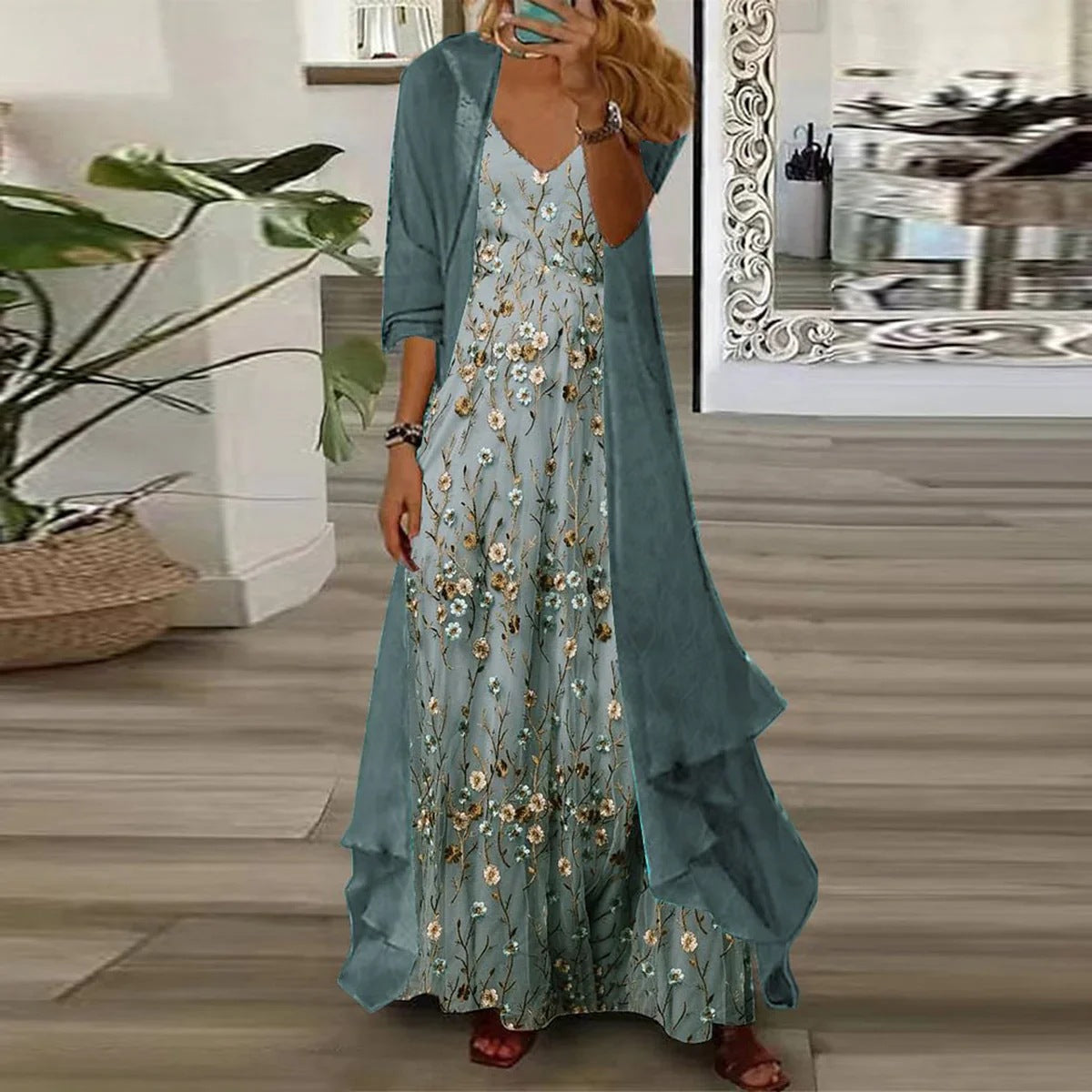Women's Commute Style Dignified Goddess Idle Digital Dresses