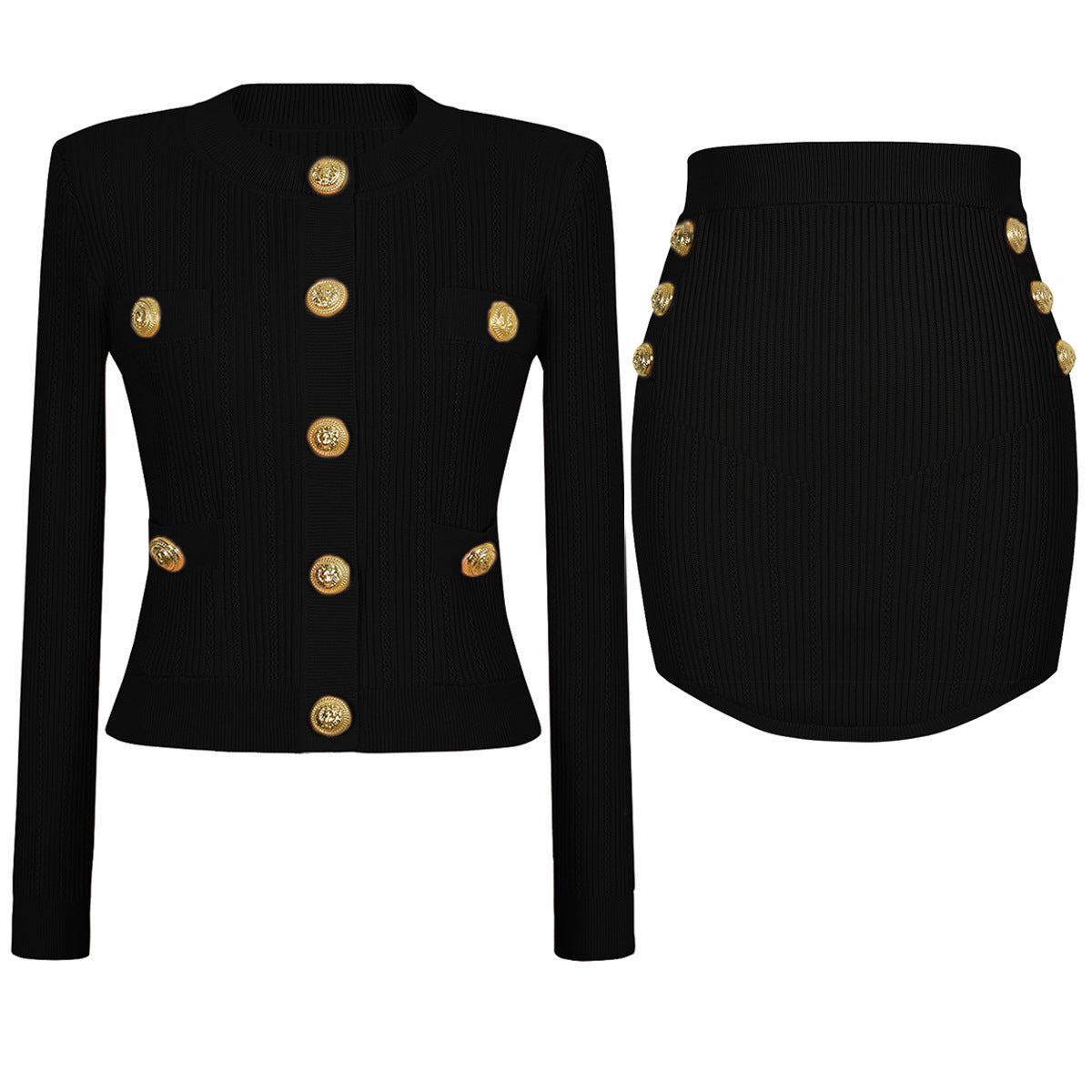 Women's Quality Fashionable Knitted Half-length Outfit Suits