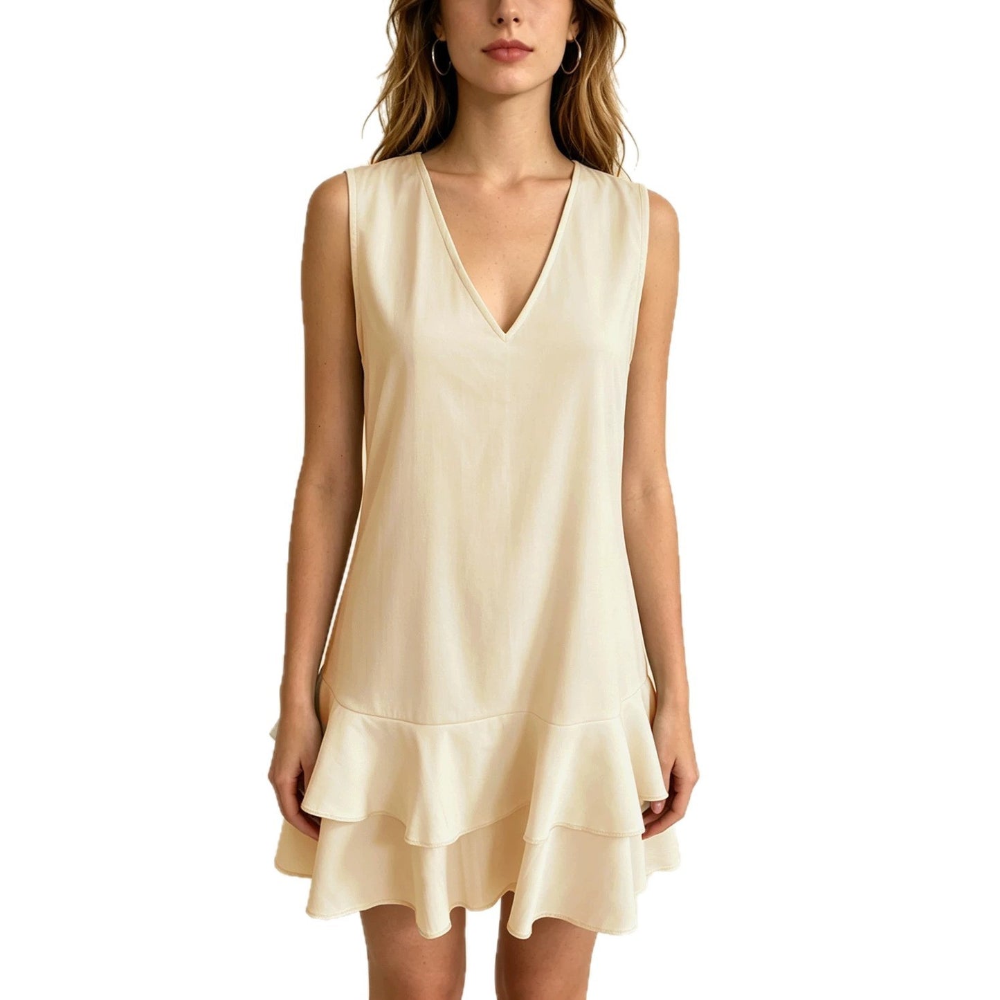 Women's Summer Comfort Casual Sleeveless Ruffled Dress