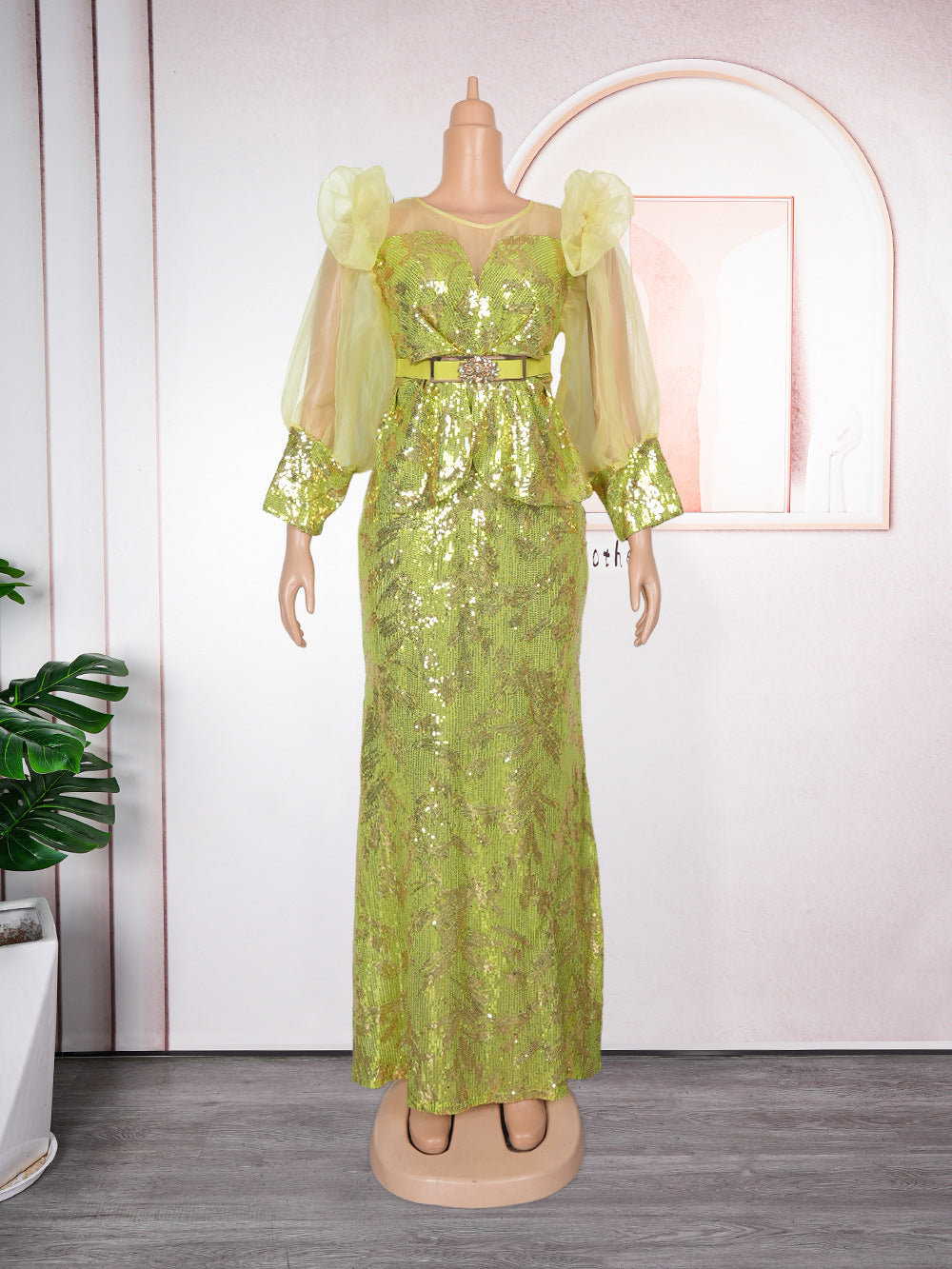 Women's African Wear Dress Fashionable Sequins Christmas Dresses