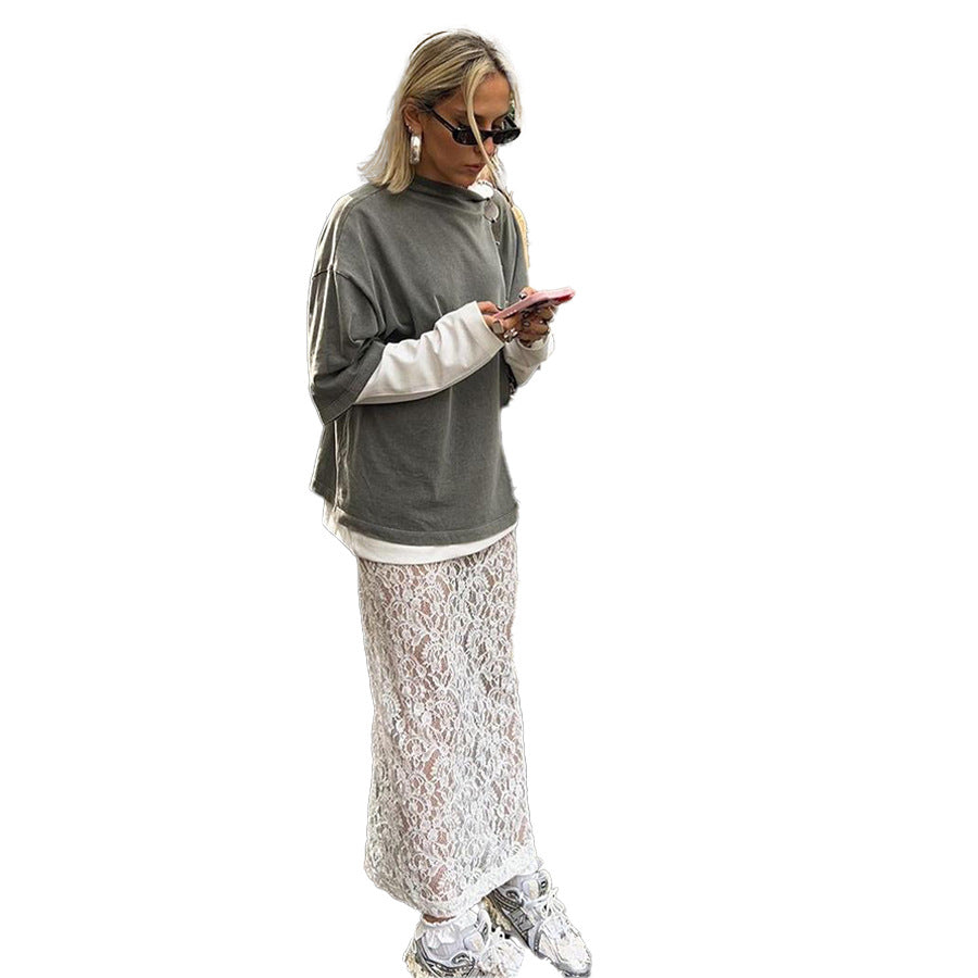 Lace Summer Street Fashion Jacquard Hollow Skirts